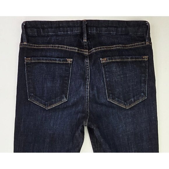 Frame Size 27X26 Womens Blue Le Crop Mini Boot Blue Denim Embroidered Logo Jeans - Picture 11 of 14